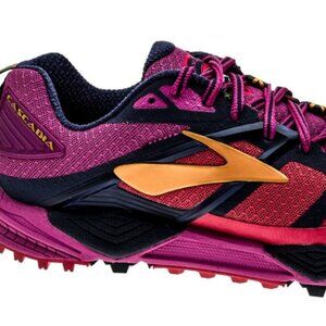 Brooks Cascadia 12 poppy-red/peacoat/baton-rouge fuscia red pink 7.5 womens